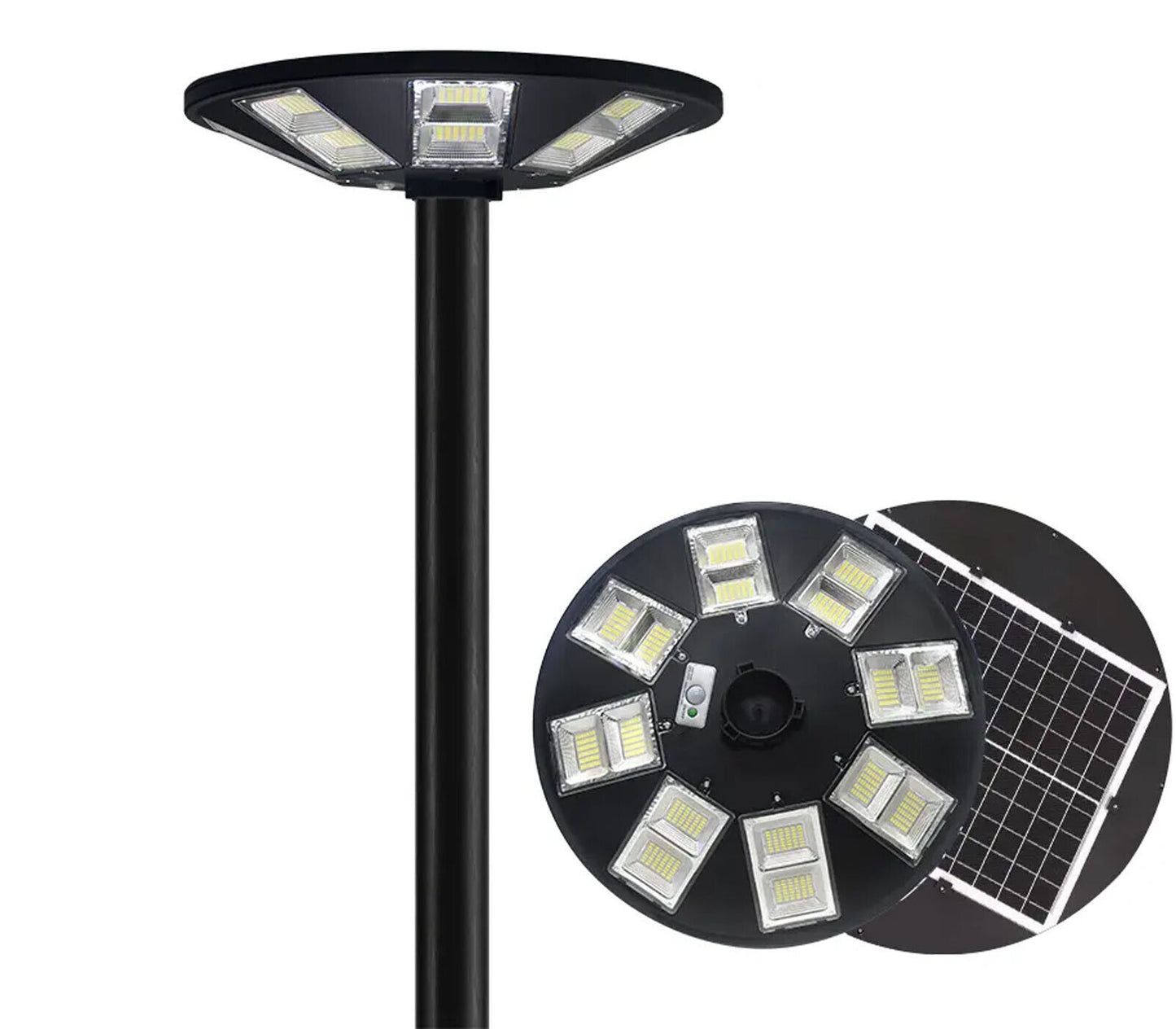 Lampione Led 100W da esterno Faro Stradale con Pannello Solare