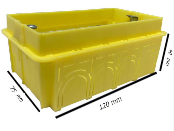 Confezione 10 Pezzi Scatola Universale da Incasso 504 Rettangolare 4 Moduli (4 Posti) per Muratura Affiancabile Con Graffette Metalliche