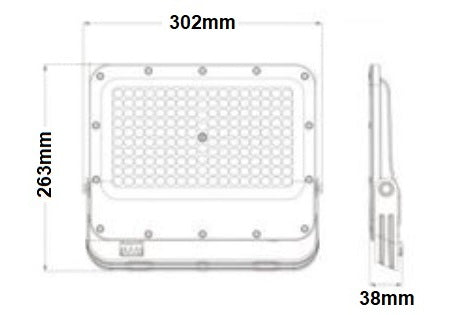 Faro LED 150W Slim IP65 Proiettore da Esterno 15.000 lm CCT 3in1 Selezionabile (3000K/4000K/6500K) – Bianco