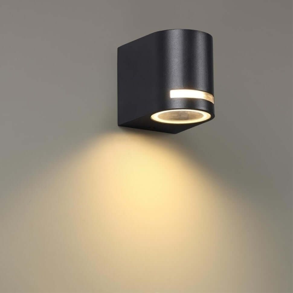 Applique da muro Wall Light 1 Luce Lampadina GU10 IP54 Bianco o Nero
