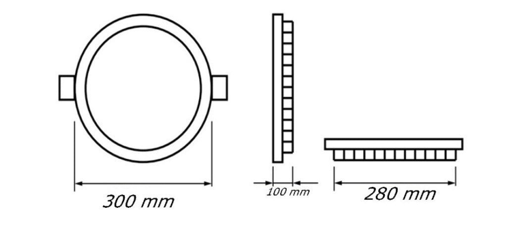 Pannello LED Incasso Tondo CCT 3in1 3000/4000/6500K 3-24W Alluminio Driver incluso