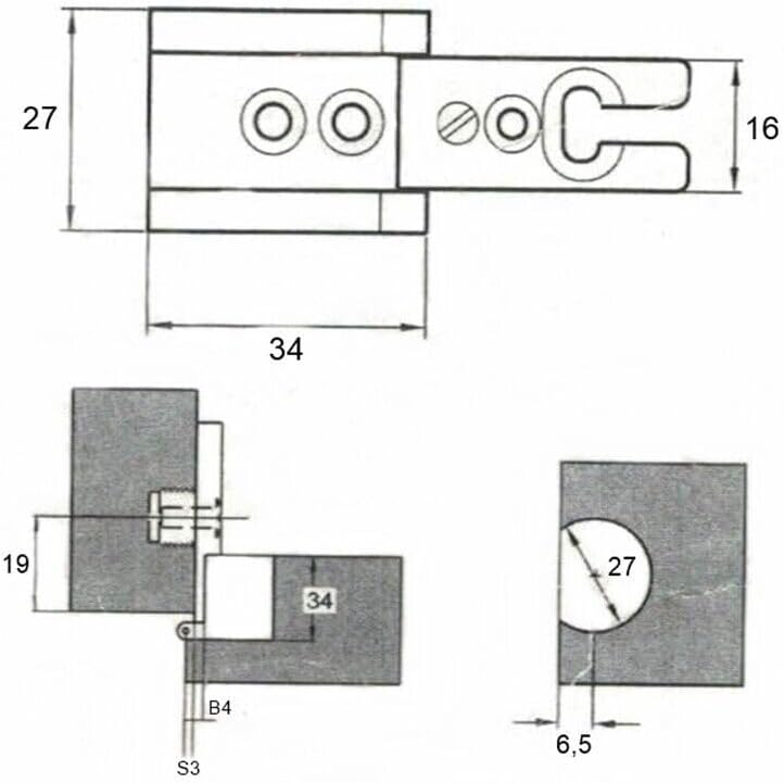 Cerniera per Armadio Mobili Anticata - Stile Arte Povera, Finitura Bronzata, Scodellino Diametro 27mm