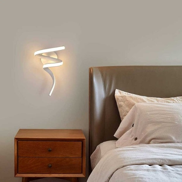Applique Lampada Led a Spirale a parete 10W Luce 3in1 CCT Fredda Calda Naturale