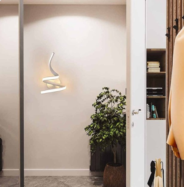 Applique Lampada Led a Spirale a parete 10W Luce 3in1 CCT Fredda Calda Naturale