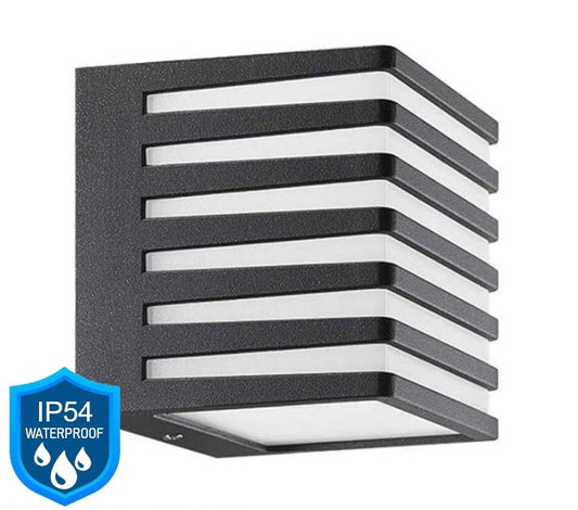 Lampada Applique Led da esterno Wall Light 10W quadrata IP54 Colore Nero
