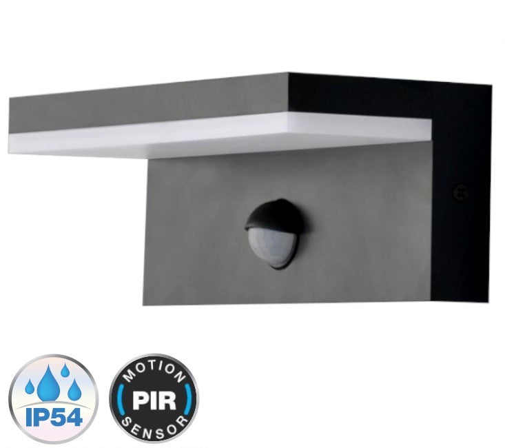 Applique Led 10W Wall Light Sensore movimento Pir Luce 3in1 IP54