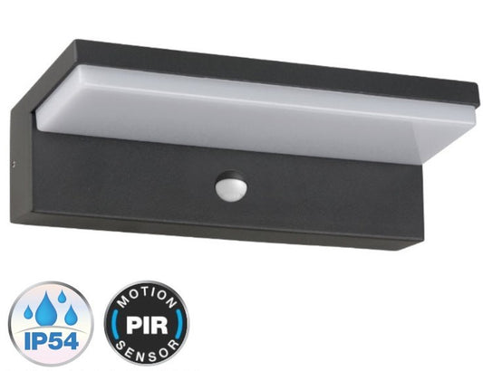 Applique Led esterno 10W Wall Light Sensore movimento Pir Luce 3in1 IP54