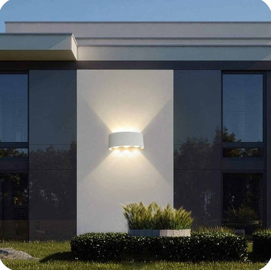 Applique Lampada da esterno doppia Luce Led 16W Wall Light colore Bianco 6 Led IP65