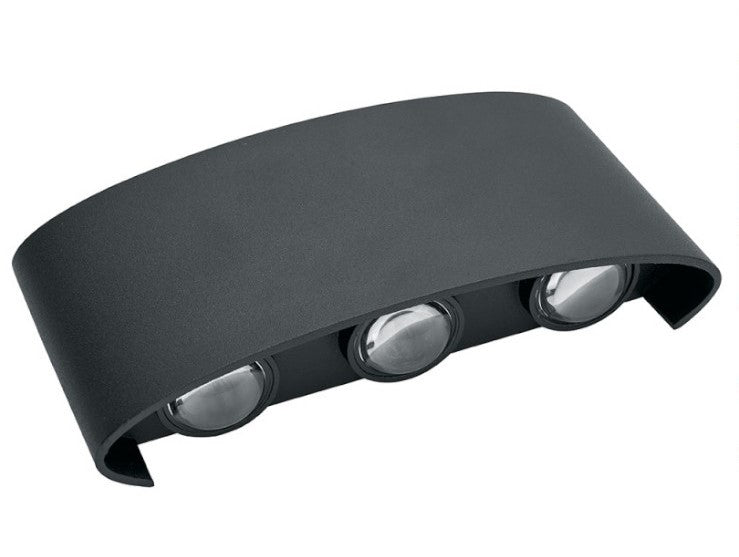 Applique Lampada da esterno doppia Luce Led 16W Wall Light colore Nero 6 Led IP65