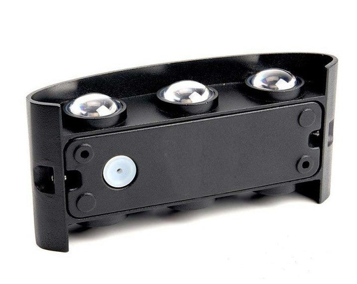 Applique Lampada da esterno doppia Luce Led 16W Wall Light colore Nero 6 Led IP65