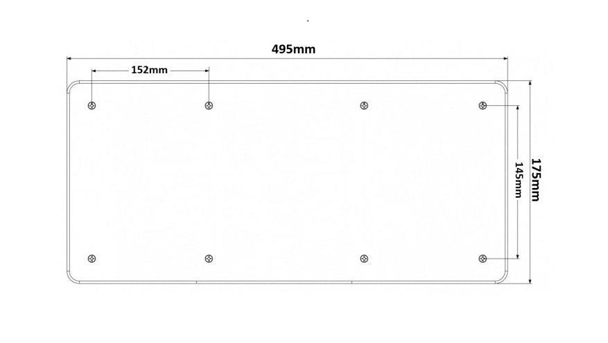 Coperchio Rettangolare 392×152 mm (Misura 8) per Scatola di Derivazione da Incasso Con Viti Bianco RAL9010 (FG10318)