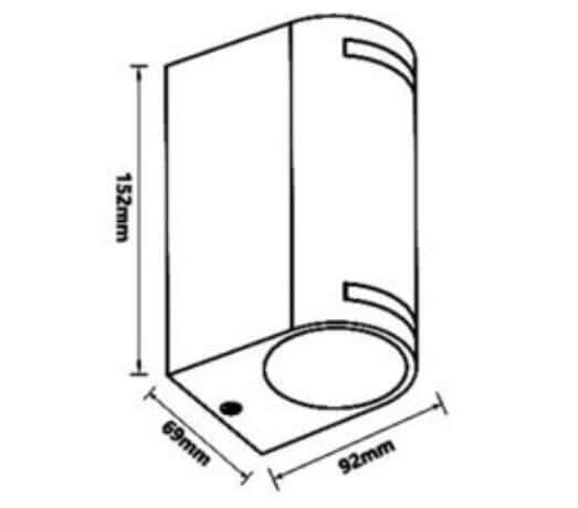 Applique Portalampada Wall Light IP54 doppio Lampadine GU10 IP54 Bianco Nero