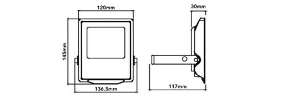 Faro LED 30W Slim IP66 Proiettore da Esterno 2810 lm Staffa Orientabile CCT 3in1 Selezionabile (3000K/4000K/6500K) Grigio