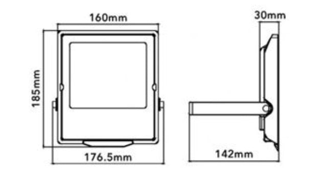 Faro LED 50W Slim IP66 Proiettore da Esterno 4500 lm CCT 3in1 Selezionabile (3000K/4000K/6500K) Grigio
