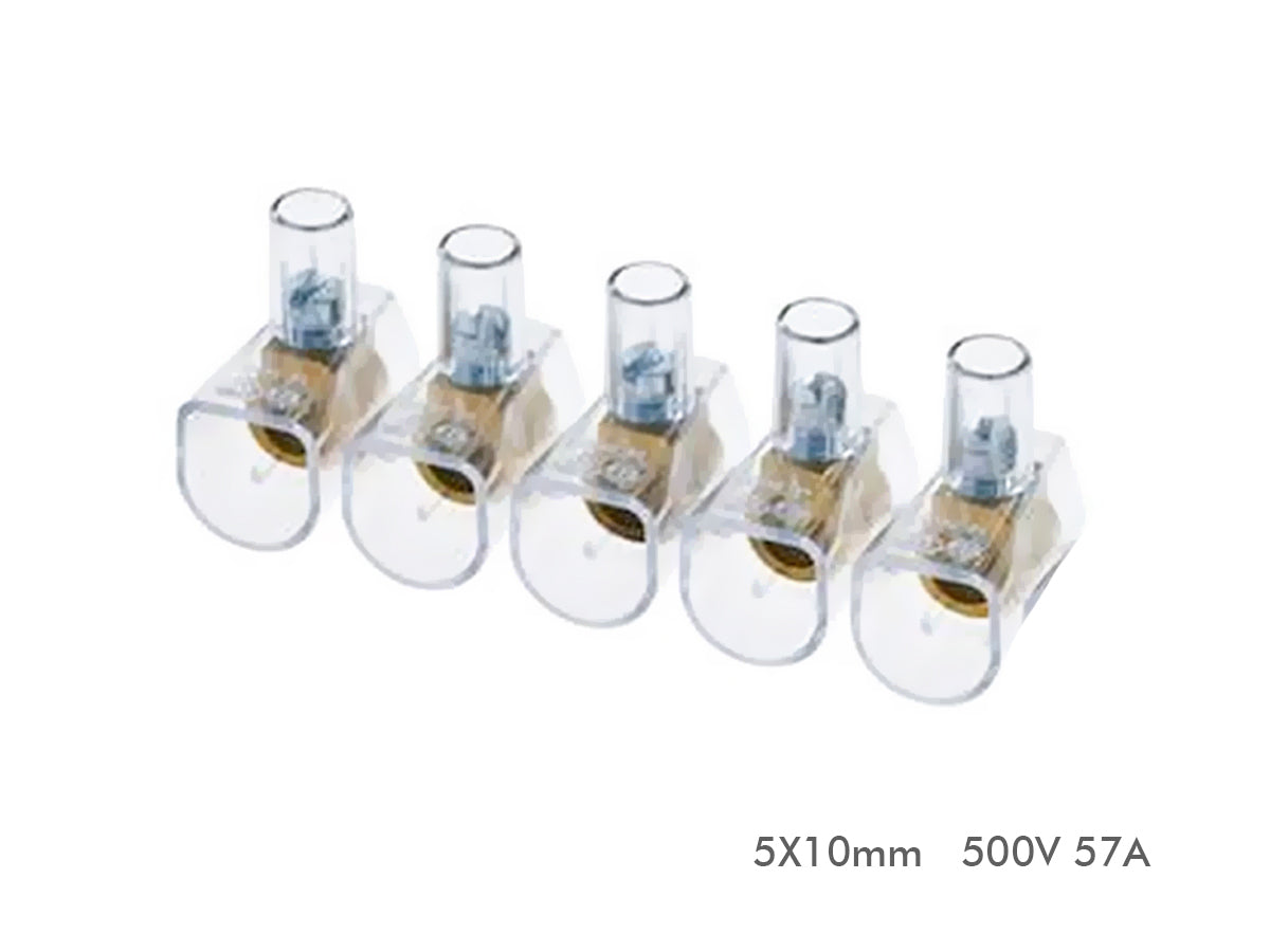 5 pezzi Morsetto Morsettiera Volante 5X10mm Trasparente 500V 57A