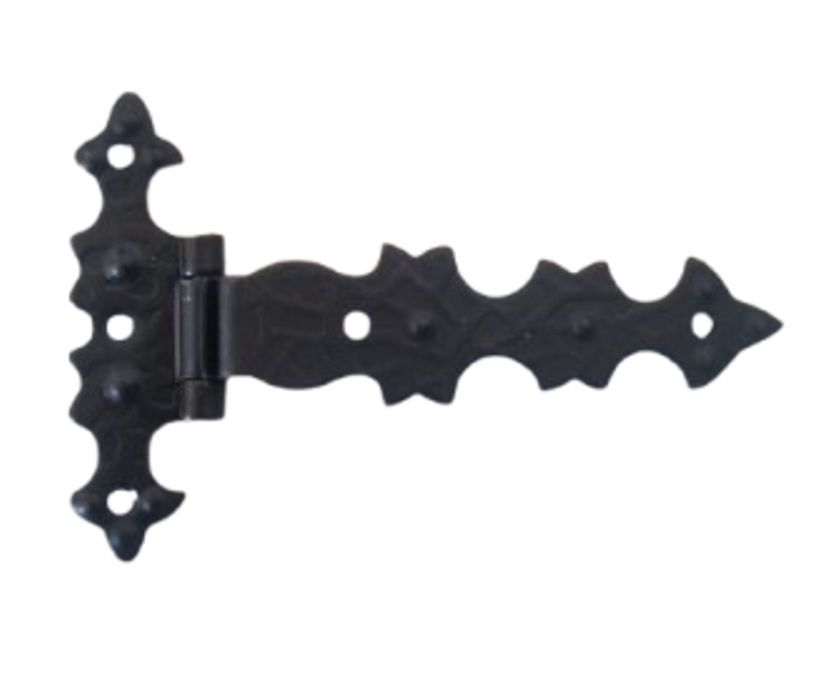 Cerniera Rustica Decorativa forma T ferro Battuto Stile Antico Arte Povera Barocco Retrò con Ali Alte Lunga 0161
