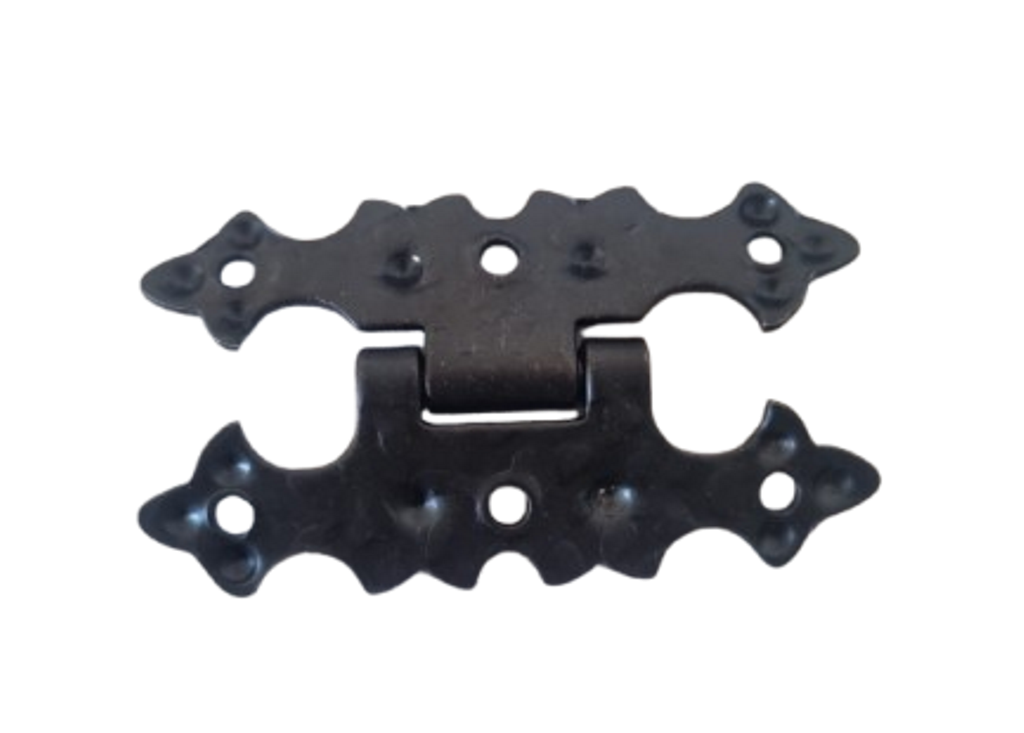 Cerniera Rustica Decorativa ferro Battuto Stile Antico Arte Povera Barocco Retrò con Ali Piane Mobili Legno Porte Armadietti Nero A0158