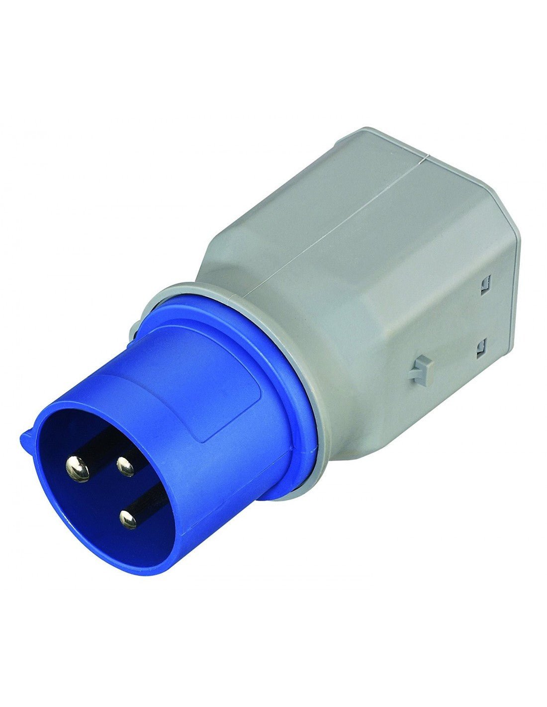 Adattatore spina industriale 2P+T 16A 250V 1 presa 2P+T Bipasso Schuko IP44 - puntoluceled