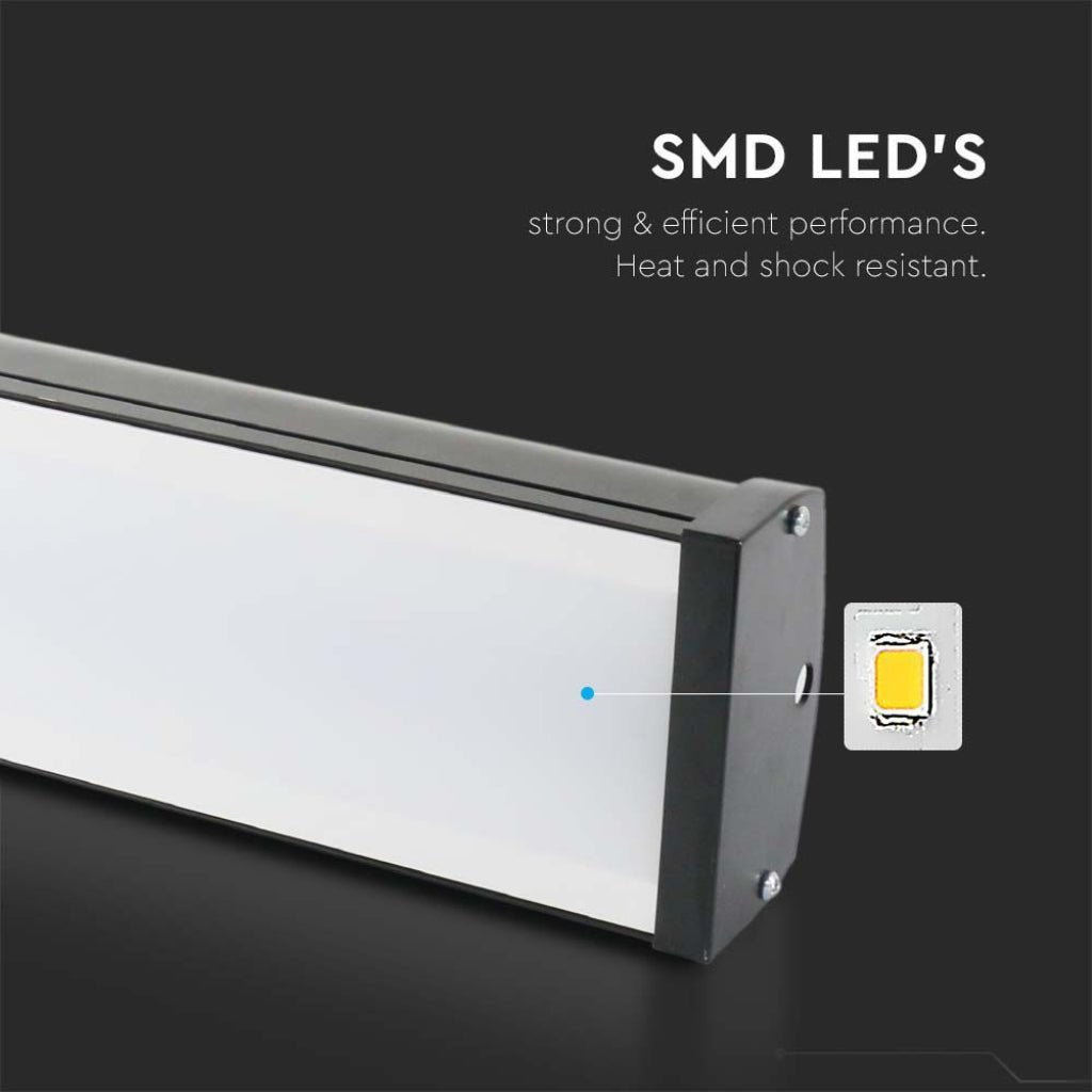 Campana Industriale LED Lineare 100W Colore Nero 6500K esterno o interno IP65 - puntoluceled