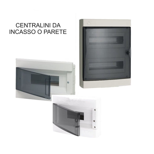 Centralino da incasso o parete sportello trasparente per quadri e centralini elettrici IP40 - puntoluceled