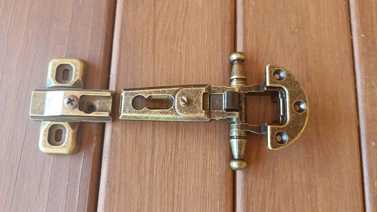 Cerniere Mobili Antichi Cerniera Ante in Battuta Arte Povera stile antico completa di basetta, Finitura bronzata scodellino 27 - puntoluceled