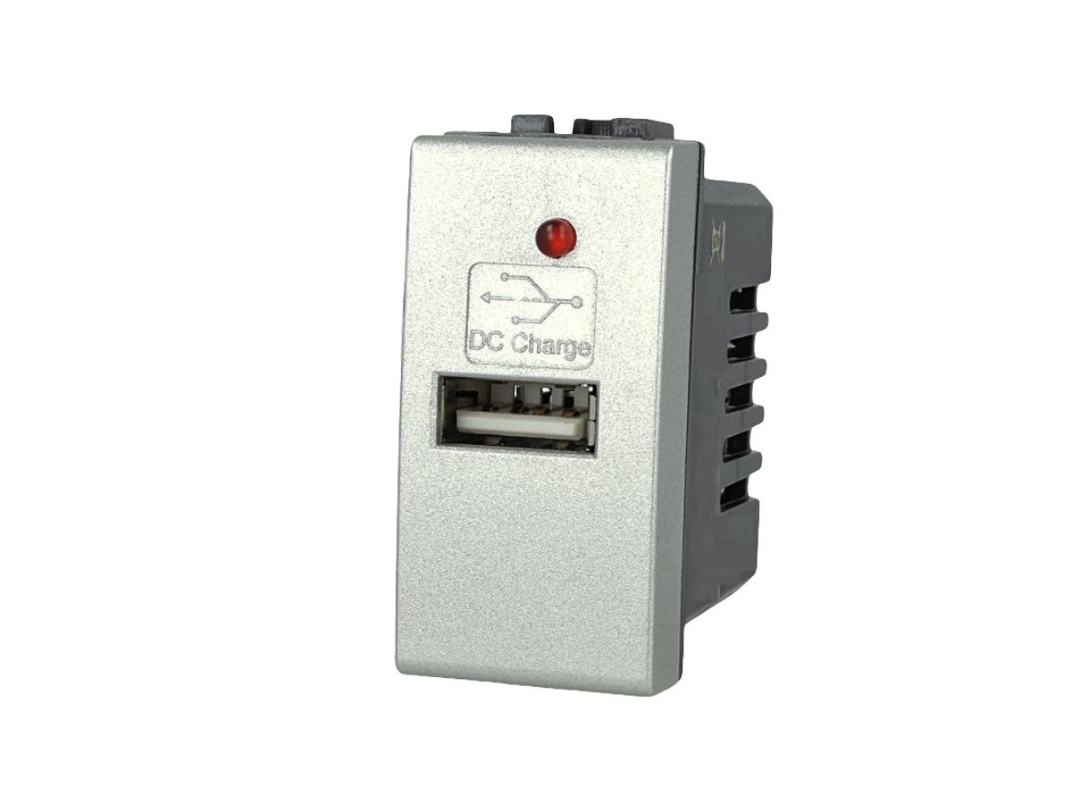 Modulo caricatore 1 USB compatibile con Bticino Living Light e International - puntoluceled