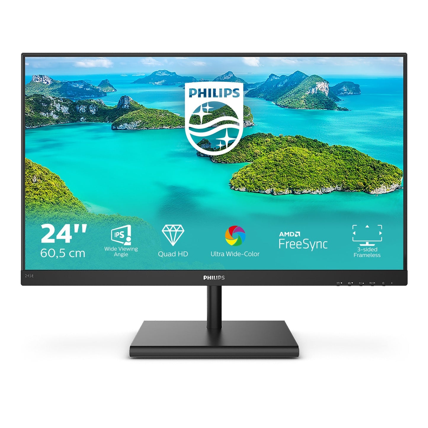 Philips E Line 245E1S/00 LED display 60,5 cm (23.8") 2560 x 1440 Pixel 2K Ultra HD LCD Nero - puntoluceled