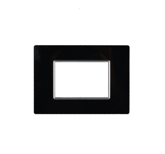 Placca in Vetro Serie Moon Compatibile con BTicino Axolute - Nero, 4 Moduli