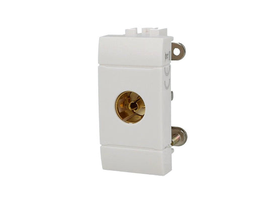 Presa TV SAT tipo F femmina compatibile con BTicino Living Light e Living International - Bianco - modulo da incasso per supporto e placca compatibile