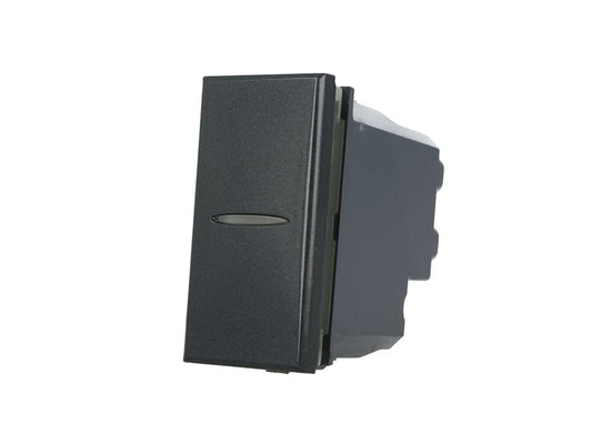 Pulsante assiale 1P 16A compatibile con BTicino Axolute - modulo da incasso per supporto e placca compatibile