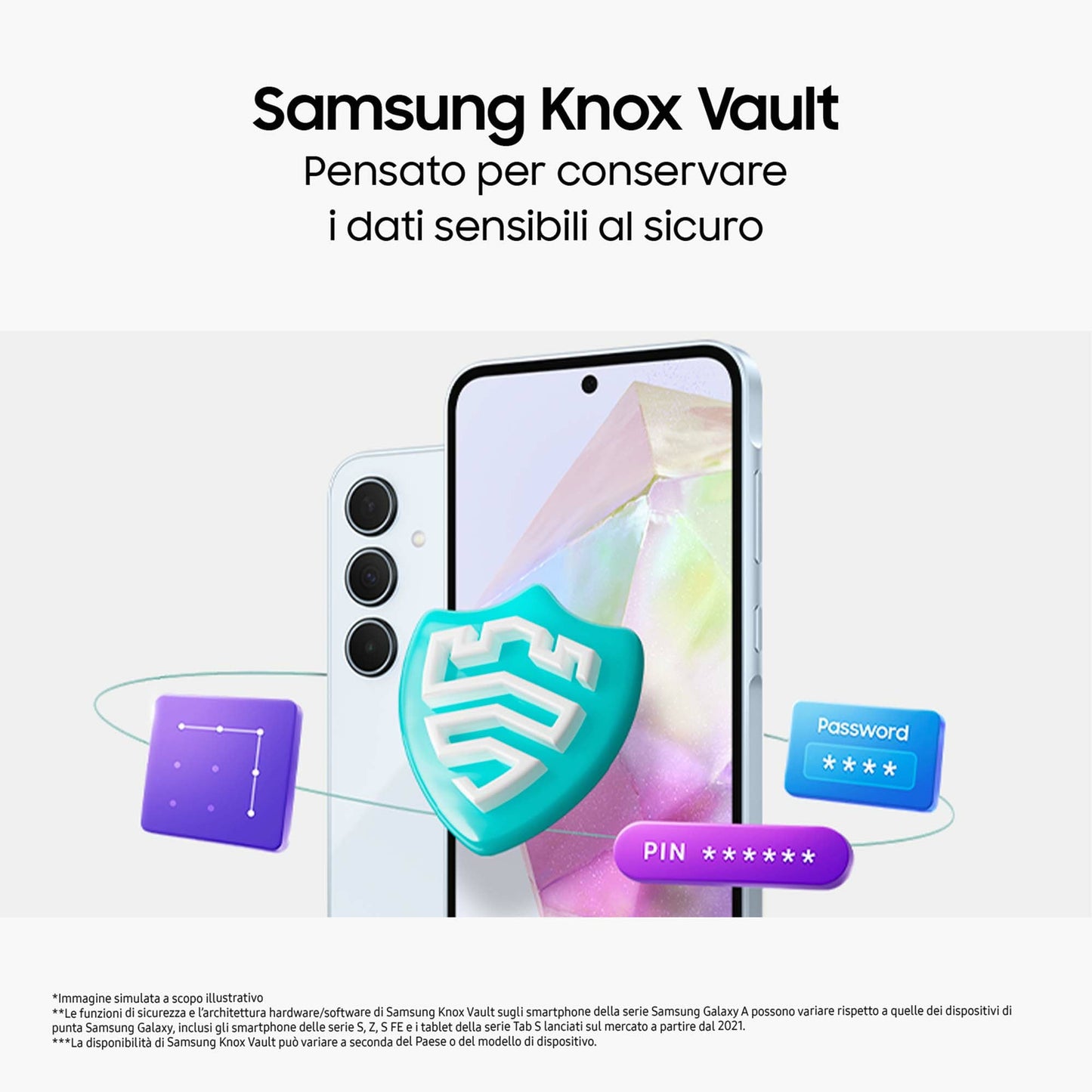 Samsung Galaxy A35 5G Display FHD+ Super AMOLED 6.6”, Android 14, 8GB RAM, 256GB, Dual SIM, Batteria 5.000 mAh, Awesome Iceblue - puntoluceled