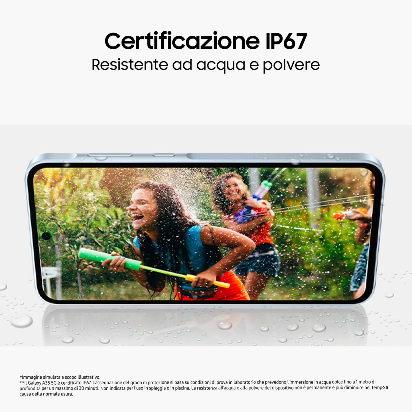 Samsung Galaxy A35 5G Display FHD+ Super AMOLED 6.6”, Android 14, 8GB RAM, 256GB, Dual SIM, Batteria 5.000 mAh, Awesome Iceblue - puntoluceled
