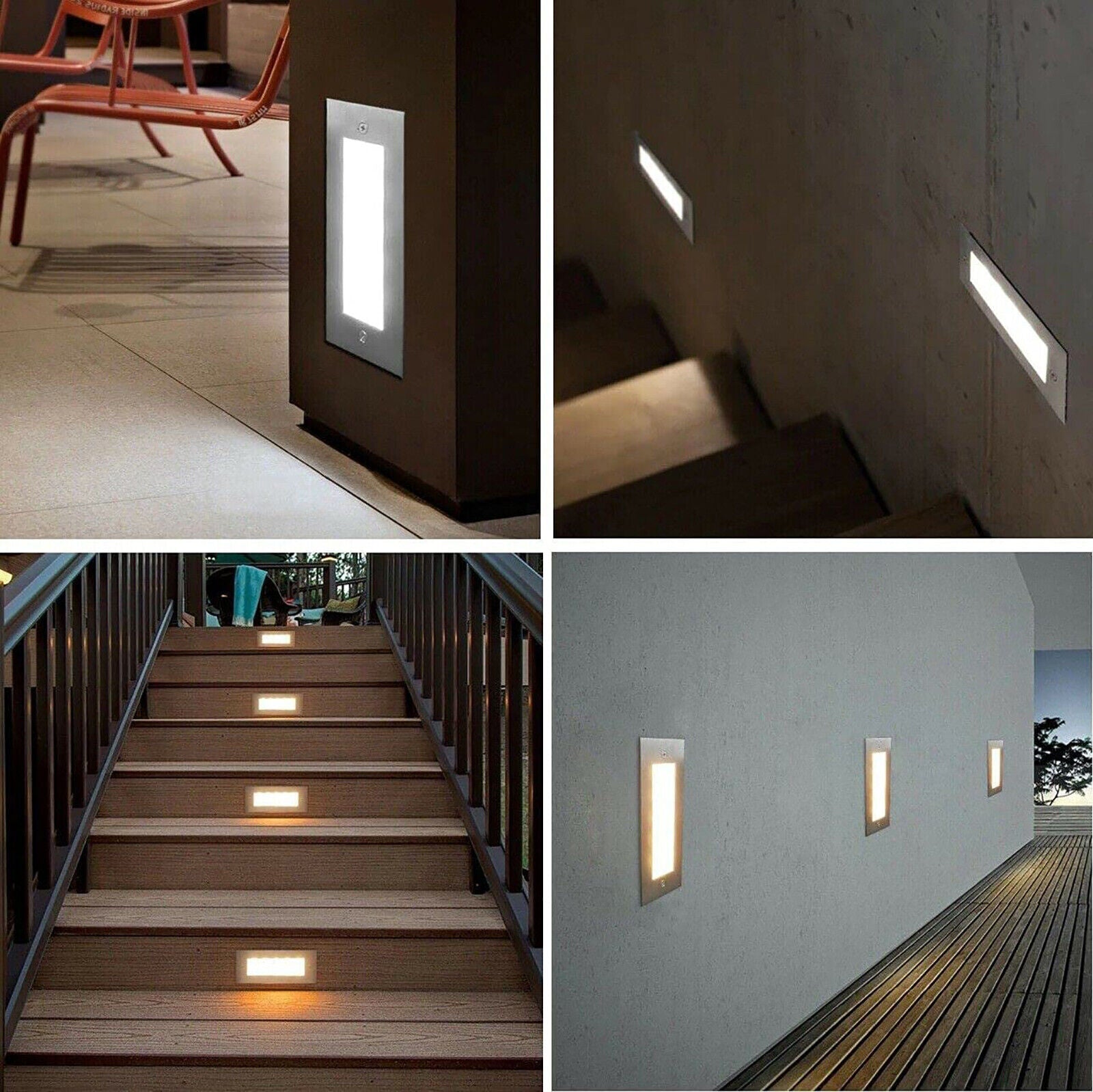 Segnapasso Led esterno faretto rettangolare 7W 9W 15W illuminazione scale sentiero giardino IP65 - puntoluceled