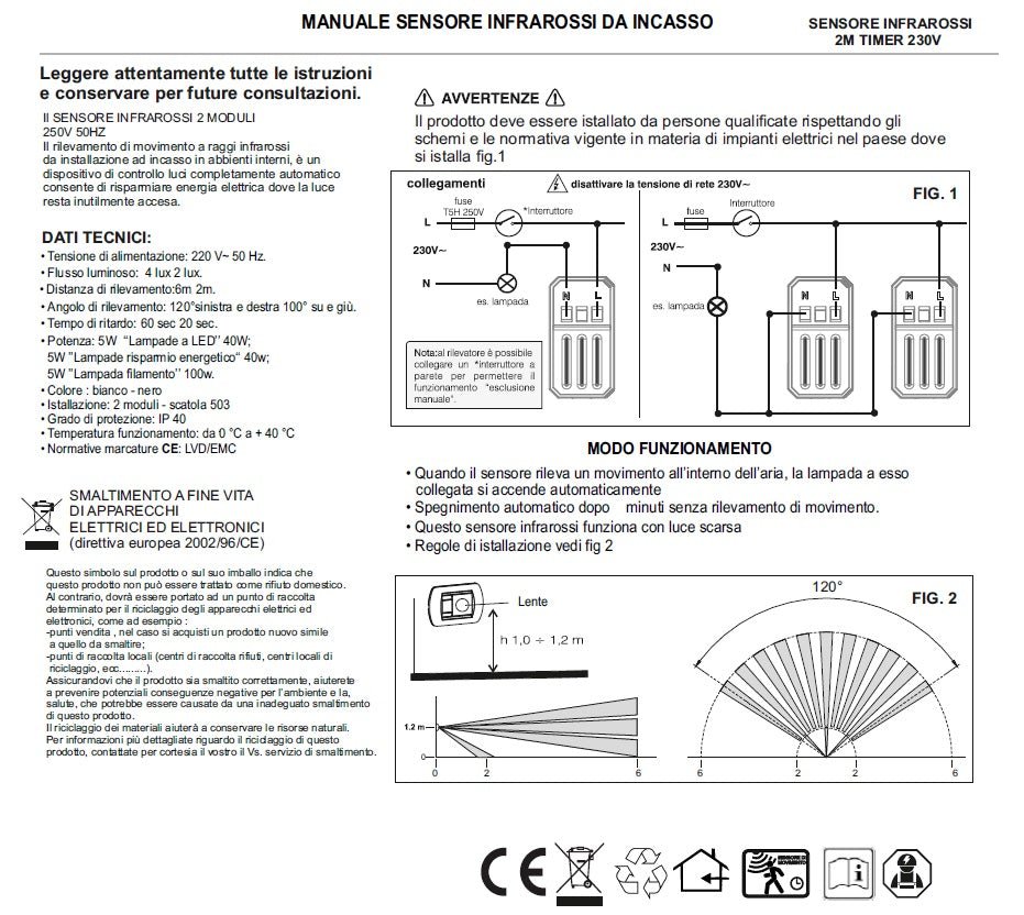Sensore di rilevamento infrarossi Pir compatibile con Bticino Axolute - puntoluceled
