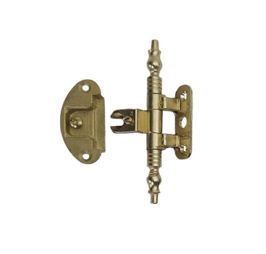 Cerniera Dorata per Mobili Antichi Ante in Battuta Arte Povera stile barocco completa di basetta, Finitura Dorato kit completo A0114-40