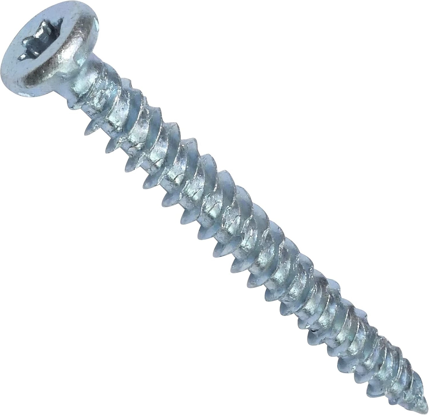 [100 Pezzi] Viti Turbovite Torx Tox calcestruzzo (6 lobi) acciaio zincato diametro Ø 7,5 mm Professionale, Vite testa piana svasata ancoraggio diretto senza tassello – filetto Hi-Lo –