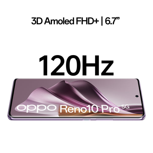 OPPO Reno 10 PRO Smartphone 5G, AI Tripla fotocamera 50+32+8MP, Selfie 32MP, Display 6.7&#34; 120HZ AMOLED, 4600 mAh, RAM 12GB (Esp.24GB) + ROM 256GB, [Versione Italia], Colore Glossy Purple