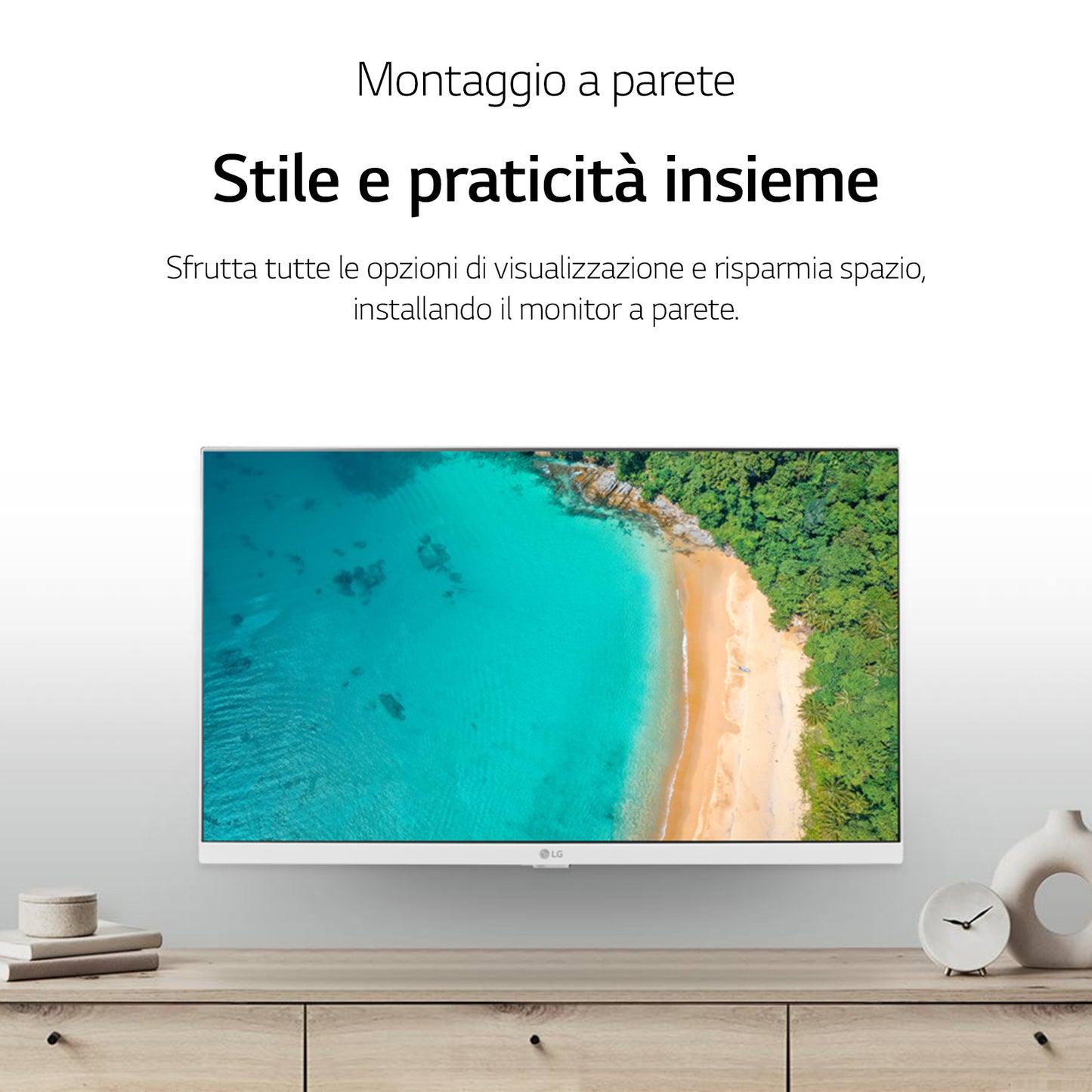 LG 27TQ615S Monitor TV 27&#34; smart webOS 22 FULL HD Wi-Fi NOVITÀ 2022 Bianco