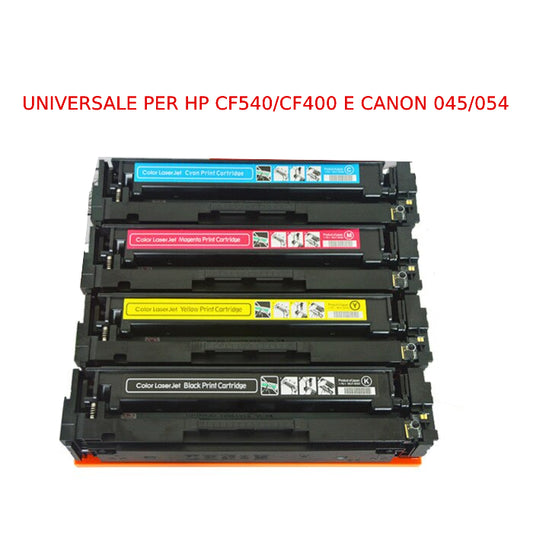 Toner universale per HP CF540A 203A CF400A 201A CANON 054 nero 1400pag.