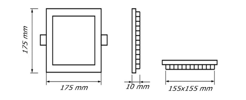 Pannello LED quadrato da incasso CCT 3 in 1 multipack 3W-24W - luce selezionabile