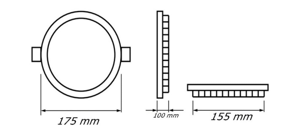 Pannello LED Ultrasottile Tondo 3W-24W 3in1 | Selezione Colore 3000K-4000K-6500K | Plafoniera Incasso Slim CCT