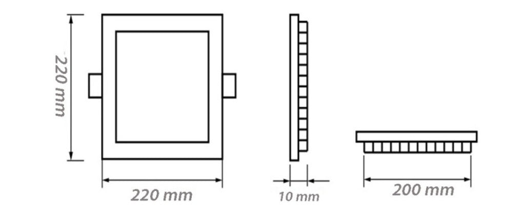 Pannello LED quadrato da incasso CCT 3 in 1 multipack 3W-24W - luce selezionabile