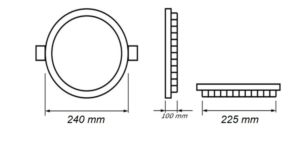 Pannello LED Ultrasottile Tondo 3W-24W 3in1 | Selezione Colore 3000K-4000K-6500K | Plafoniera Incasso Slim CCT