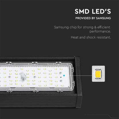 Lampada industriale LED Lineare Campana Chip Samsung 100W Colore Nero 6500K IP54 SMD High Bay