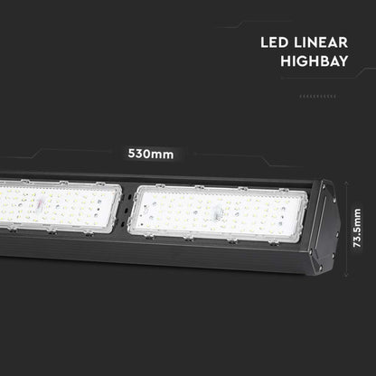 Lampada industriale LED Lineare Campana Chip Samsung 100W Colore Nero 6500K IP54 SMD High Bay