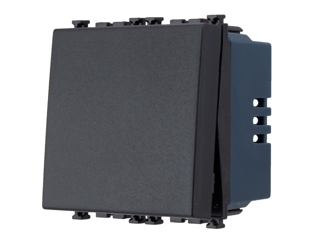 Interruttore unipolare Nero 1P 2 moduli compatibile con Vimar Arke