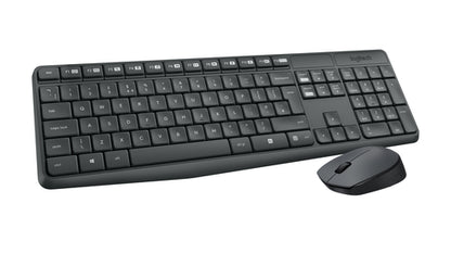 Logitech MK235 Combo Tastiera e Mouse Wireless per Windows, Ricevitore Unifying USB 2,4 GHz Wireless, 15 Tasti FN, Lunga Durata della Batteria, Compatibile con PC, Laptop