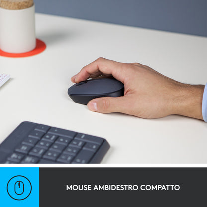 Logitech MK235 Combo Tastiera e Mouse Wireless per Windows, Ricevitore Unifying USB 2,4 GHz Wireless, 15 Tasti FN, Lunga Durata della Batteria, Compatibile con PC, Laptop