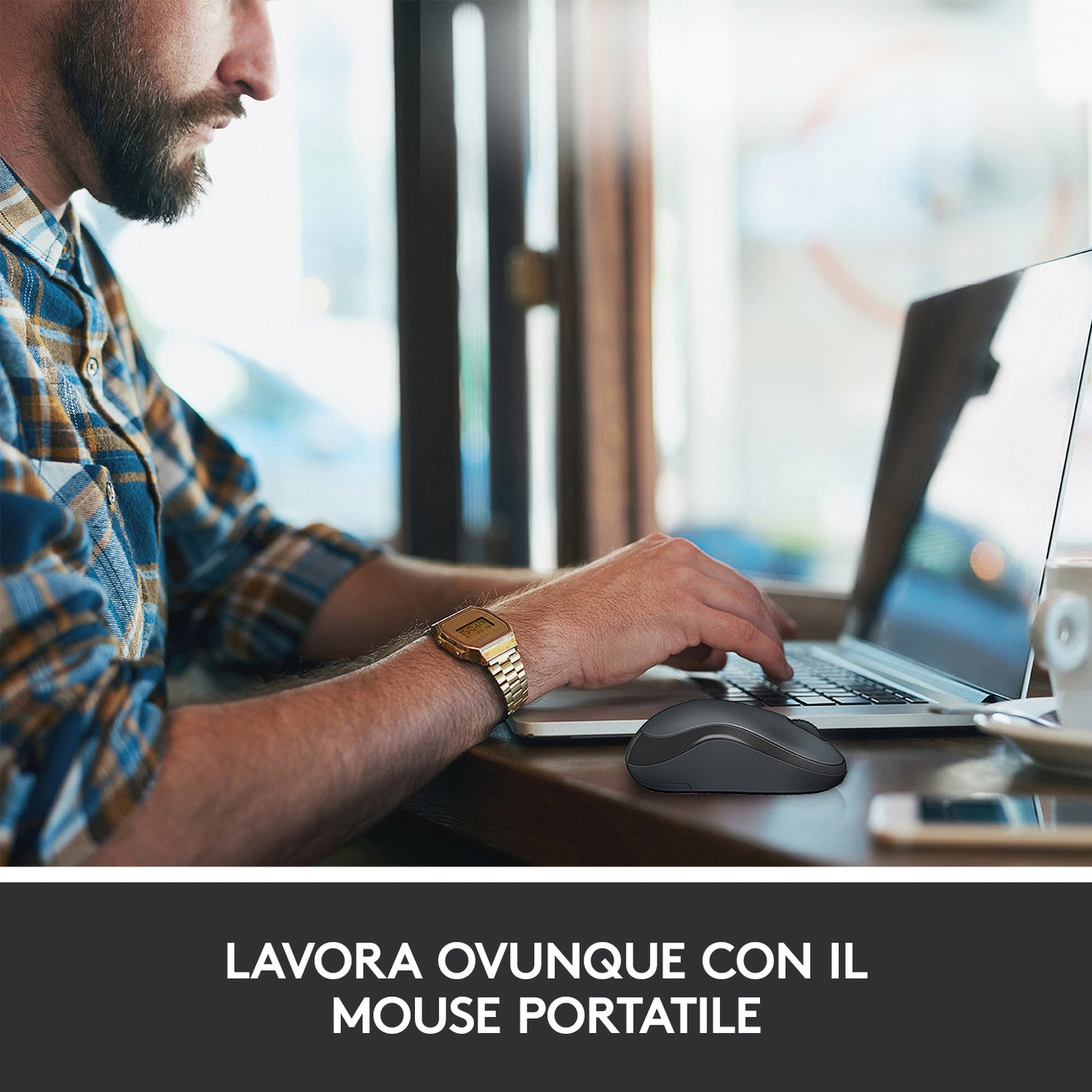 Logitech M220 SILENT Mouse Wireless, 2,4 GHz con Ricevitore USB, Tracciamento Ottico 1000 DPI, Durata Batteria di 18 Mesi, Ambidestro, Compatibile con PC, Mac, Laptop