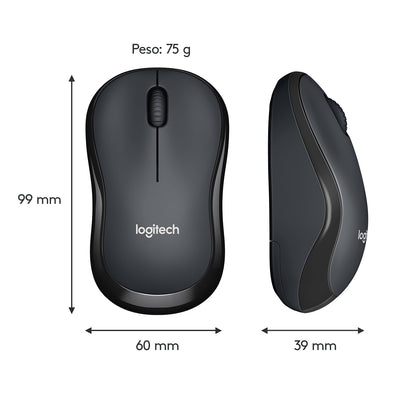 Logitech M220 SILENT Mouse Wireless, 2,4 GHz con Ricevitore USB, Tracciamento Ottico 1000 DPI, Durata Batteria di 18 Mesi, Ambidestro, Compatibile con PC, Mac, Laptop